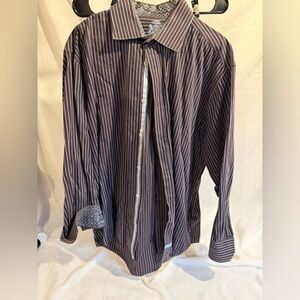 English Laundry Men's Striped Button Down Shirt